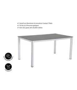 MWH Loft-Tisch Elements, Ca. B160/H74/T90 Cm 10 MWH Loft-Tisch Elements, Ca. B160/H74/T90 Cm -Gartenbedarf 1897149 WE IG 001 ElementsTisch160x90x74cmSilberNEU