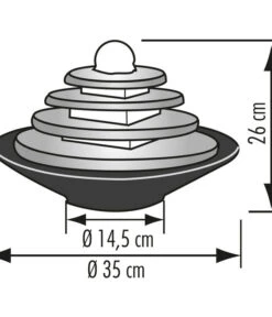 Seliger Zimmerbrunnen Tao, Schiefer, Ca. Ø35/H25 Cm -Gartenbedarf 2702546 WE FS 002 SeligerZimmerbrunnenTaoSchiefer
