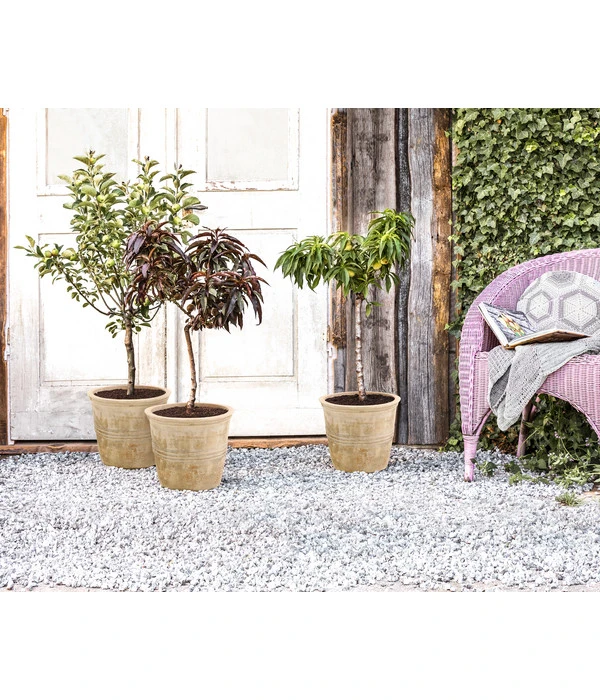 Terrakotta-Topf Grado, Rund, Antik-terrakotta 4 Terrakotta-Topf Grado, Rund, Antik-terrakotta – Bild 2