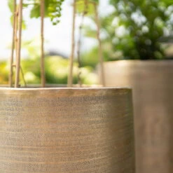 Pflanzgefäß 'Rowen', Gold, Ø 41 X H 72 Cm -Gartenbedarf 3210801630 3210801631 3210801632 3210801633 Pflanzgefaess Rowen gold 3 115016