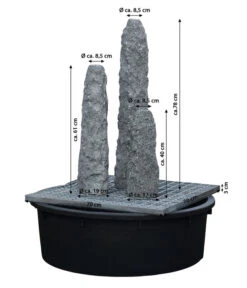 Dehner Granit-Gartenbrunnen Mountains, Ca. H83 Cm -Gartenbedarf 3253283 WE DE 002 DehnerGranitGartenbrunnenMountains25x25x80cm