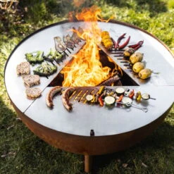 Edelstahl-Feuerstelle 'TRIA', Rost, 100 X 55 X 100 Cm 24 Edelstahl-Feuerstelle 'TRIA', Rost, 100 X 55 X 100 Cm -Gartenbedarf 3920100752 Feuerstelle TRIA rost ca100x55x100cm 1 125231