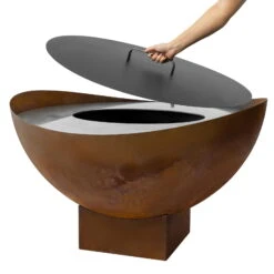 Feuerstelle 'Wave', Rost, Edelstahl, Ca. 100 X 55 X 100 Cm -Gartenbedarf 3920100768 Feuerstelle WAVE rost ca100x55x100cm 2 1 119660