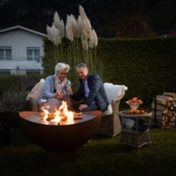 Feuerstelle 'Wave', Rost, Edelstahl, Ca. 100 X 55 X 100 Cm -Gartenbedarf 3920100768 Feuerstelle WAVE rost ca100x55x100cm 2 125243