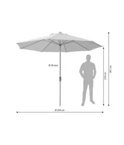Dehner Schirm Milos, Rund, Ca. Ø294 Cm 17 Dehner Schirm Milos, Rund, Ca. Ø294 Cm -Gartenbedarf 4211819 WE BG 001 SchirmMilosHellbraun
