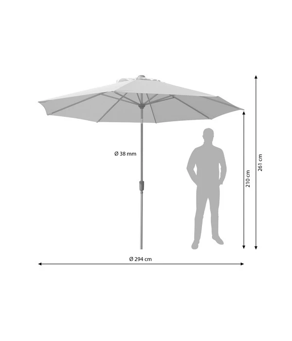 Dehner Schirm Milos, Rund, Ca. Ø294 Cm 9 Dehner Schirm Milos, Rund, Ca. Ø294 Cm – Bild 7