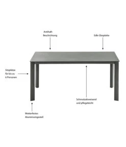 Dehner Gartentisch Nancy, Ca. B160/H75/T90 Cm -Gartenbedarf 6701734 WE IG 001 TischNancy