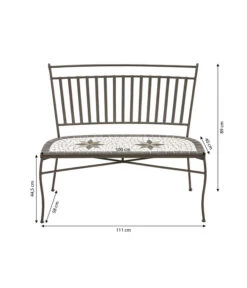 Dehner Mosaikbank Diana, 2-Sitzer -Gartenbedarf 6701791 WE IG 001 MosaikbankDiana