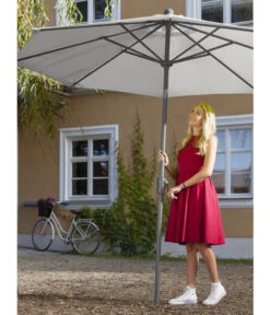 Dehner Schirm Milos, Rund, Ca. Ø294 Cm 15 Dehner Schirm Milos, Rund, Ca. Ø294 Cm -Gartenbedarf 6702864 WE MO 001 SchirmMilosHellgrauNeu