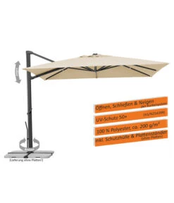 Schneider Ampelschirm Rhodos Smart, Quadratisch, Ca. B300/T300 Cm -Gartenbedarf 6953384 WE IG 002 SchneiderAmpelschirmRhodosSmart
