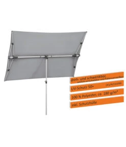 Schneider Sonnenschirm Novara, Rechteckig, Ca. B190/T140 Cm -Gartenbedarf 6953541 WE IG 001 SchneiderSonnenschirmNovarasilvergrau